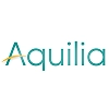 The Aquilia logo featuring teal sans-serif text with a stylized golden swoosh accent, representing Quattro Architecture's design brand.